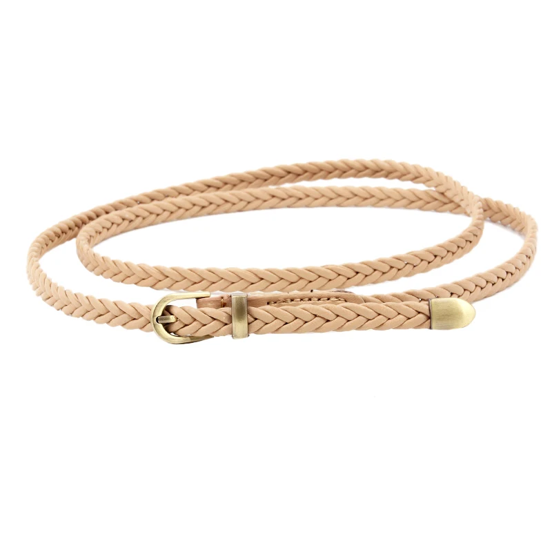 

1 Set of 3 Color Belt Waist Rope Decoration New Hand-Woven Belt Female Pin Buckle Retro Casual Wild