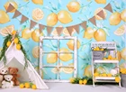 Фон для фотосъемки с изображением лимона тематическая вечеринка на день рождения украшения с изображением старой деревянной двери для новорожденных портретный фон для фотосъемки с изображением W-4393