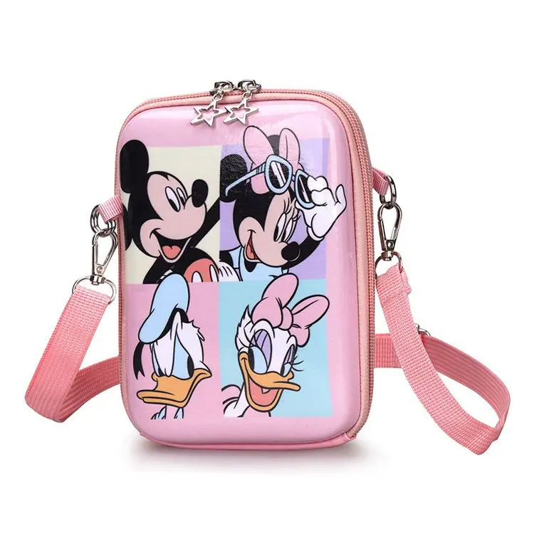 

New Minnie Mouse Girls Children Parent-child Small Square Shoulder Messenger Cartoon Mickey Mouse Mini Coin Purse for 3-6Y Gifts