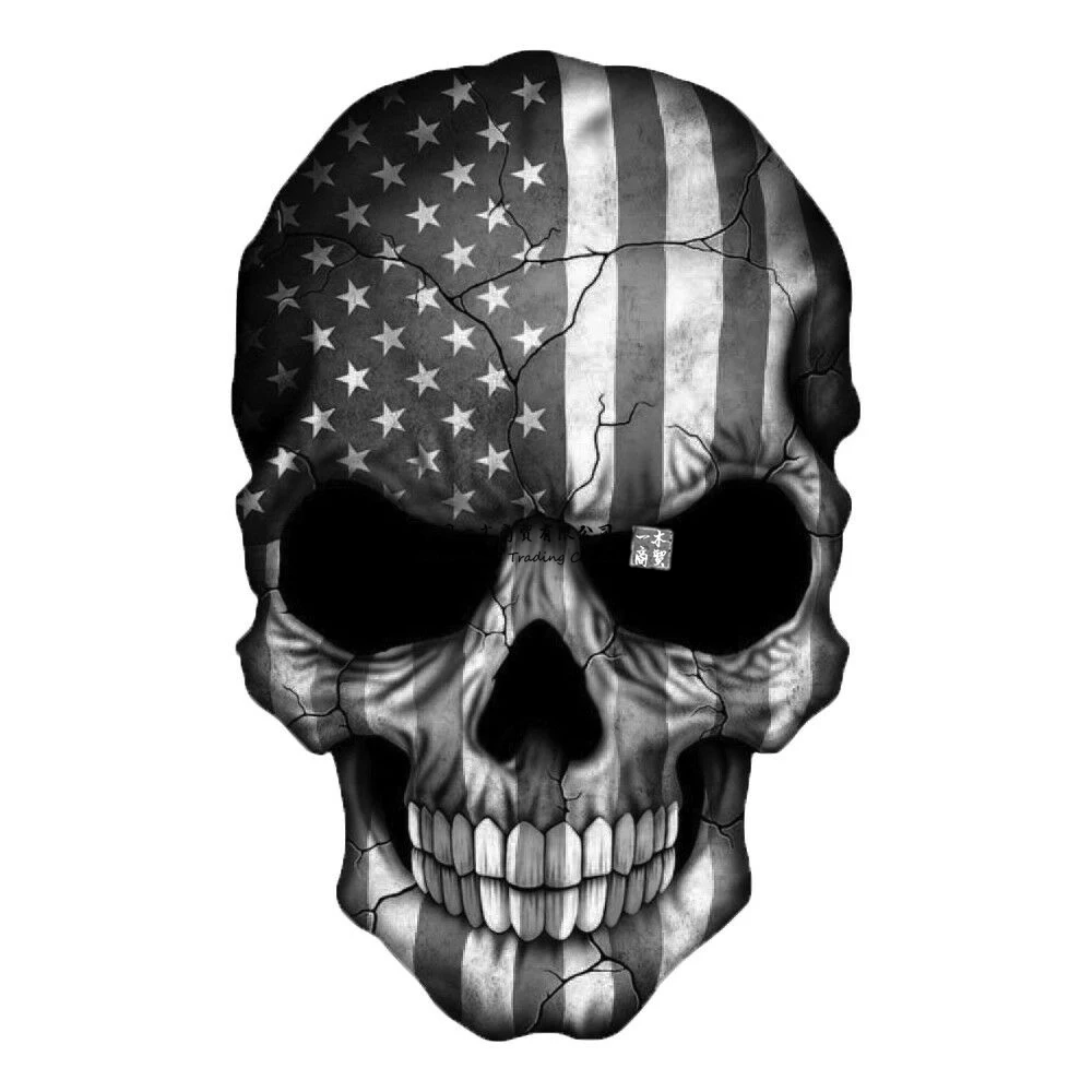 

Skull American Flag Decal Sticker 3m Usa Truck Bike Helmet Vehicle Window Wall