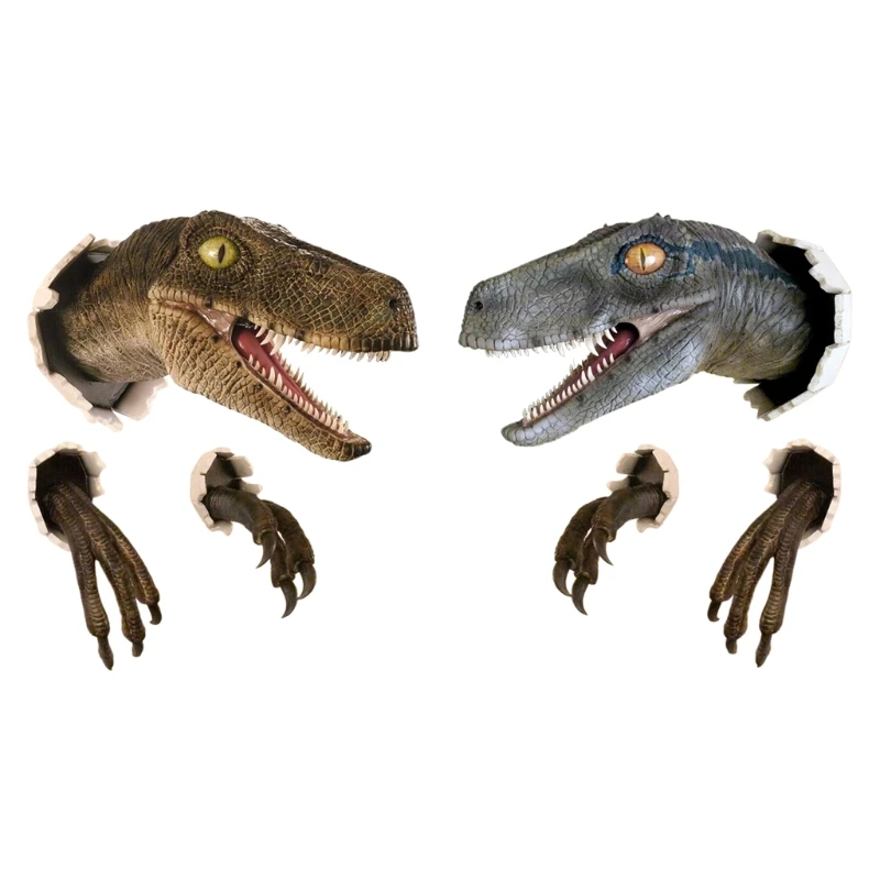 

3D Dinosaur Decoration Velociraptor Set Resin Wall Atmosphere Decorative Props N0PA