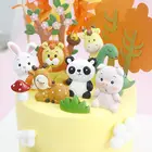 Топпер для торта в виде животных, украшение для торта на день рождения в джунглях, сафари, украшение для вечеринки в честь Дня рождения ребенка, украшение для торта в виде джунглей на день рождения