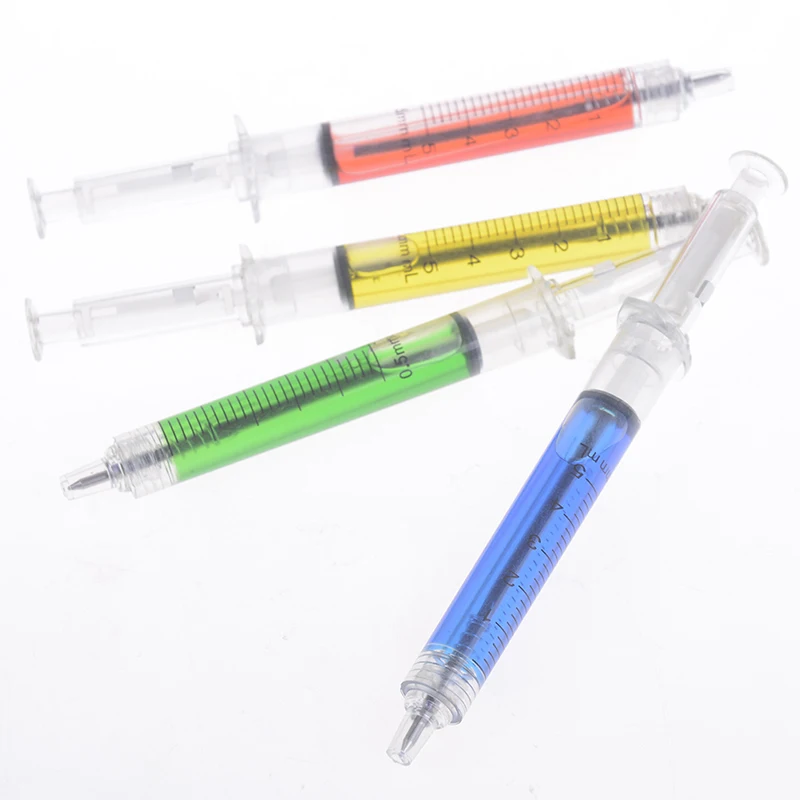 

1Pcs Cute Creative Ballpoint Pen Syringe Flowing Liquid Blue Ink Ballpoint Pen Cute Stationery Office Supplies