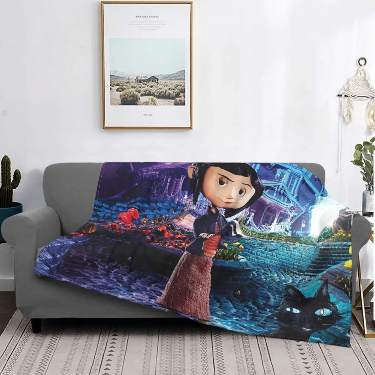 

Фланелевые одеяла Coraline, винтажные одеяла для дома, гостиницы, дивана, 125*100 см