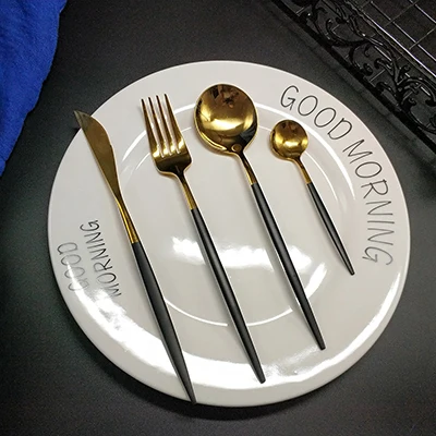 4pcs Горячая couverts de table столовые приборы из нержавеющей стали золотые столовые приборы вилка ложка нож giftbox набор servies - Color: 4pcs