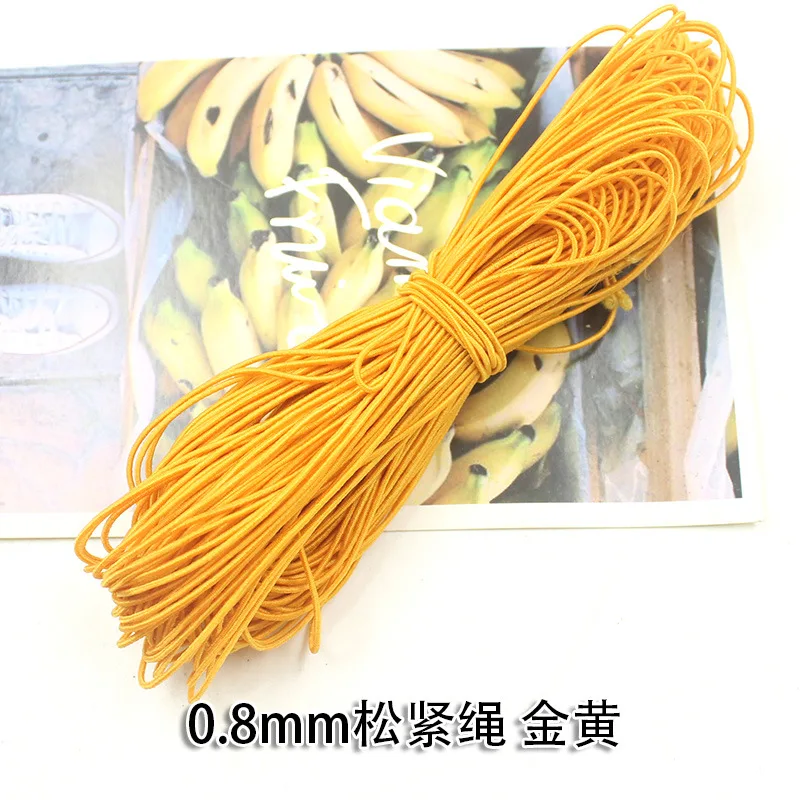 gold yellow Эластичный растягивающийся шнур диаметром 0,8 мм, Диаметр 1,2 мм, цветной хлопковый обернутый резиновый шнур для бисероплетения, растягивающийся шнур для изготовления ювелирных изделий своими руками - Цвет: gold yellow