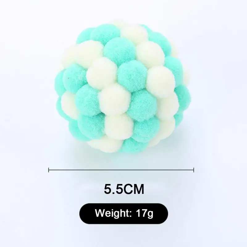 

Pet Supplies Cat Self-excited Ball Interactive Toy Kitten Plush Ball Multicolor Stitching Christmas Color ,Rainbow Mouse Cat Toy