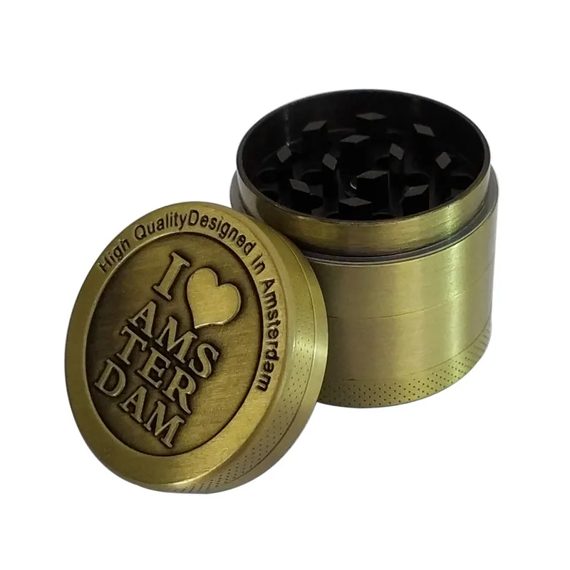 Новый Амстердам измельчитель табака любовь курильщик бронза 40 мм 4 Слои