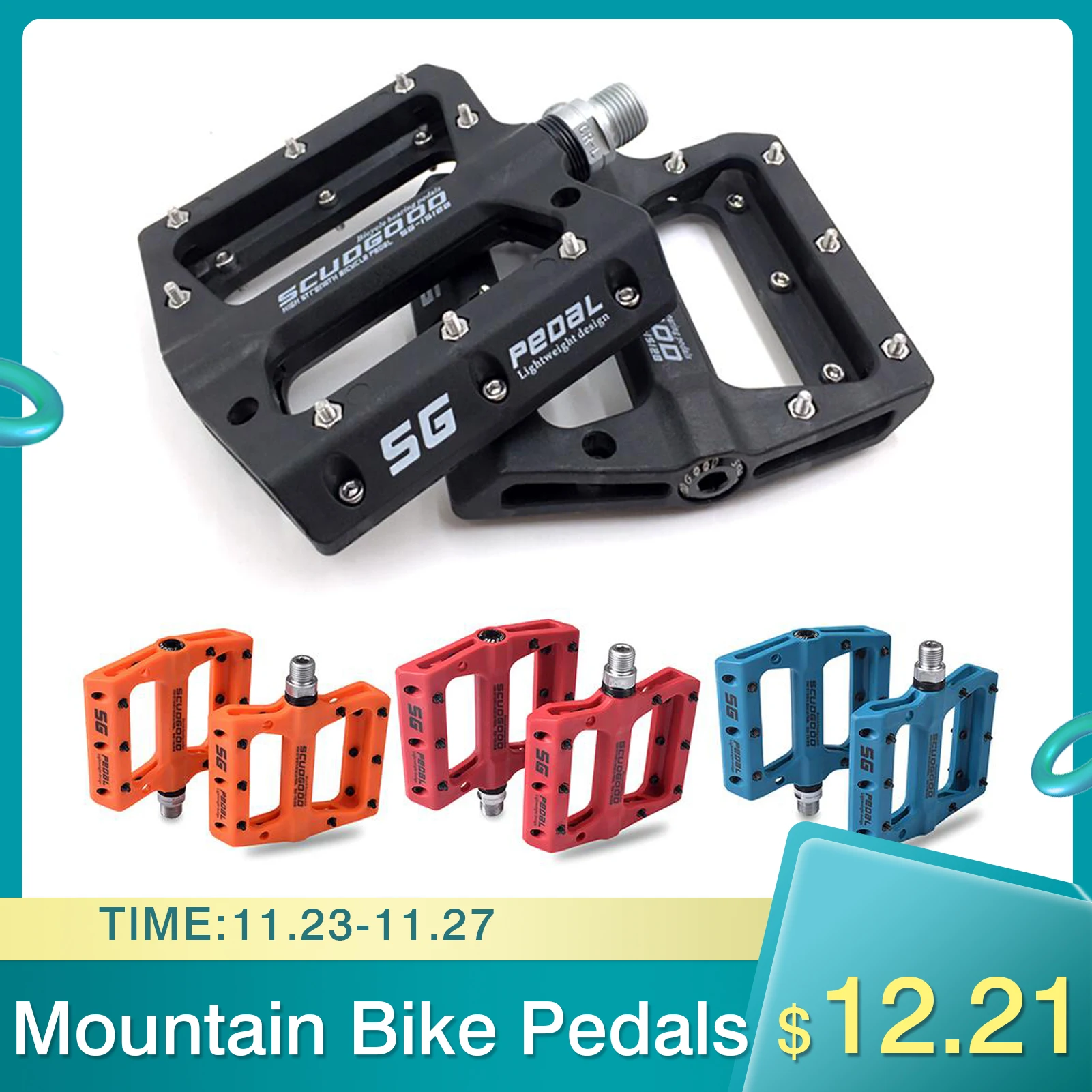 Новые Нейлоновые велосипедные педали на платформе для горного и дорожного