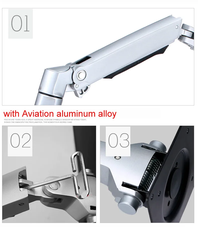 

DL-7013 17-32" Mechanical spring aluminum steel lcd monitor mount tv wall bracket mount long arm 840mm 1-10kg vesa 200x200