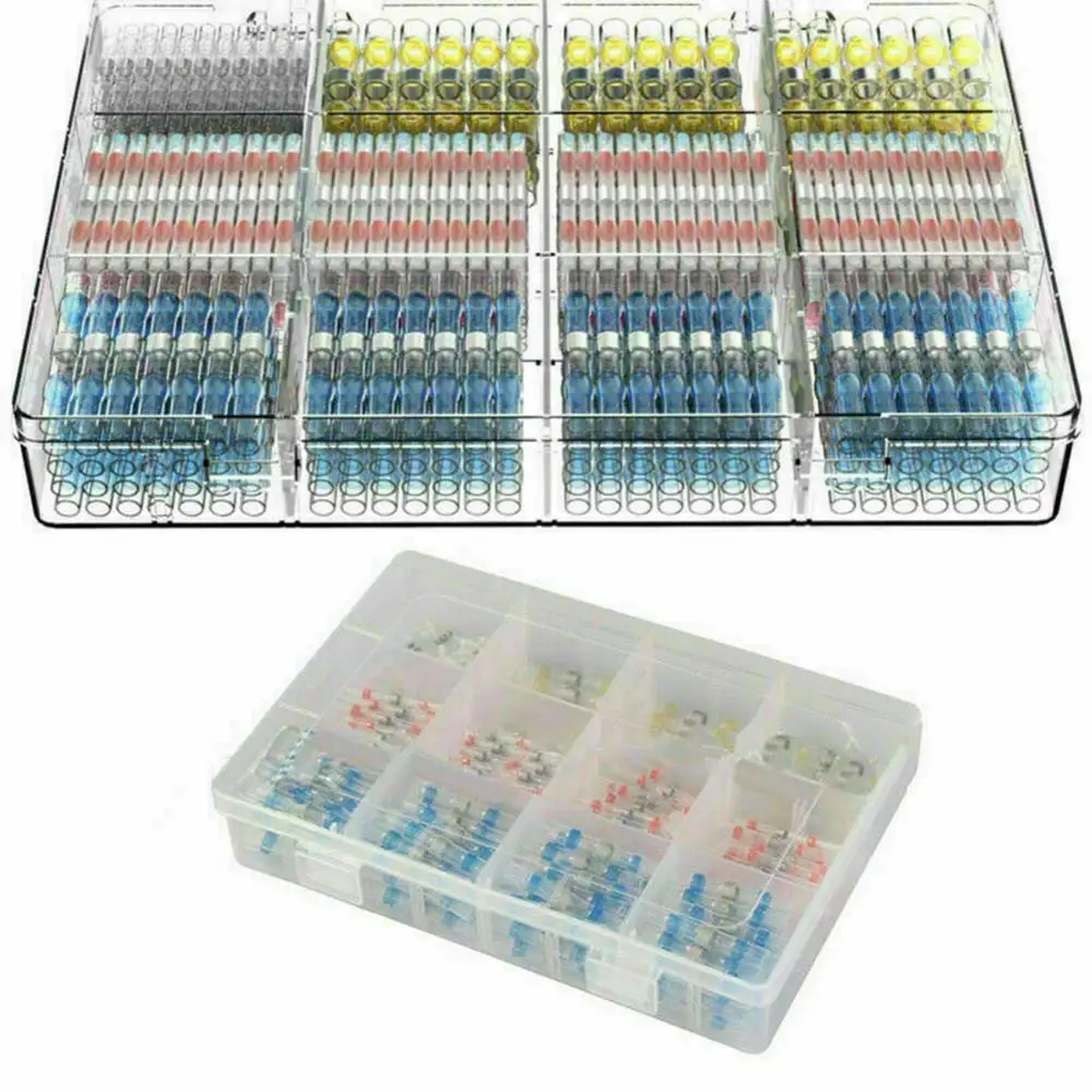 

250 шт. практичные электрические водонепроницаемые термоусадочные стыковые клеммы, соединители для проводов, термоусадочные паяльные кольц...