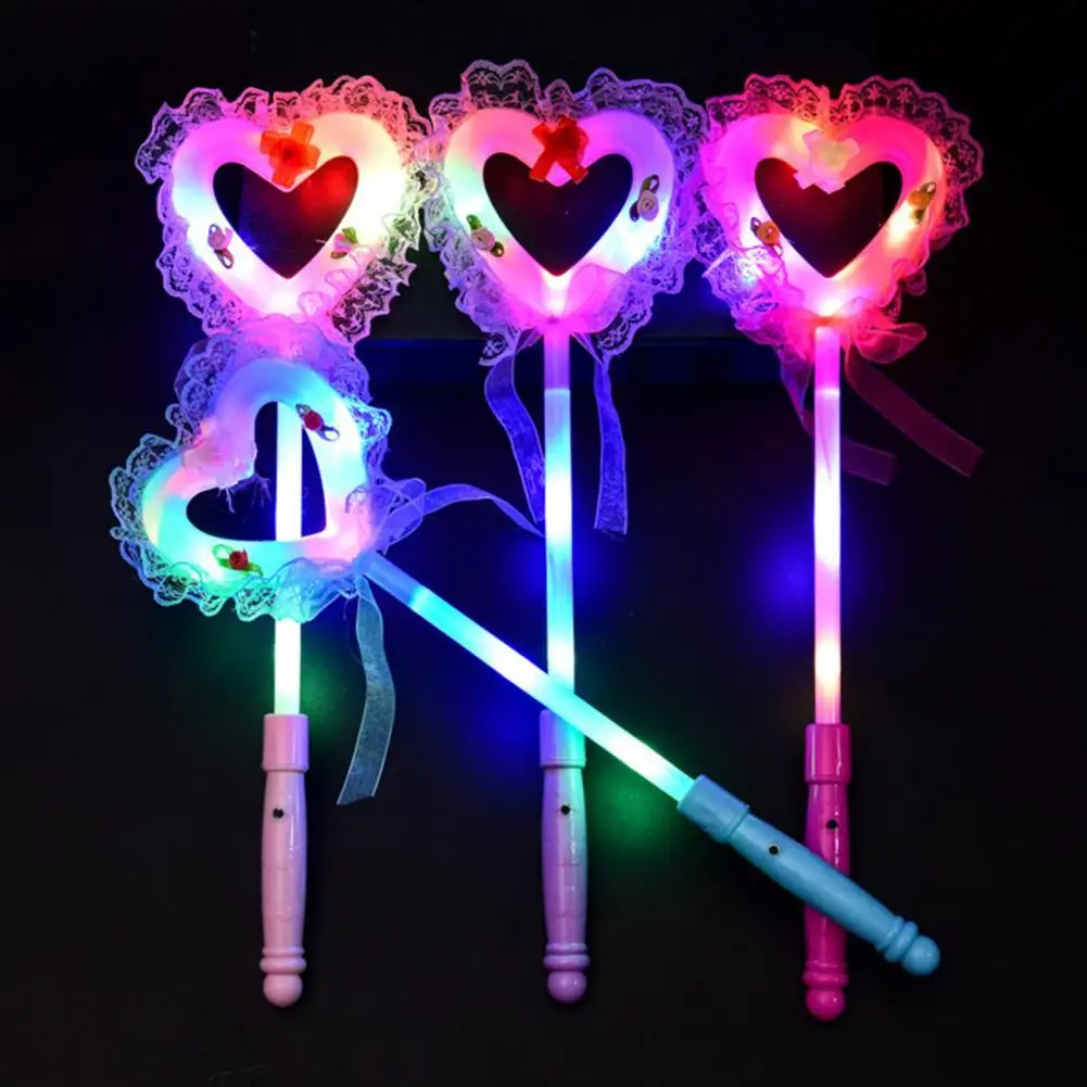 Люминесцентный сердце Форма волшебная палочка Феи палки Детские мигающие