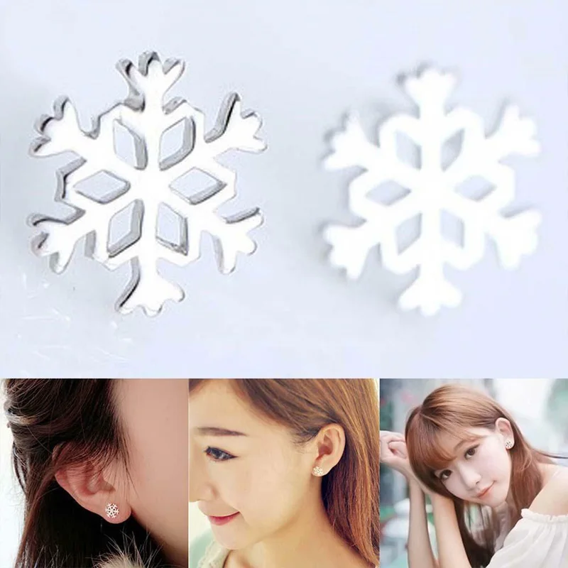 

Snowflake Earrings For Women Fashion Cute Snowflake Stud Earrings Alloy Vintage Jewelry Korea Style Female Vanlentine's Day Gift