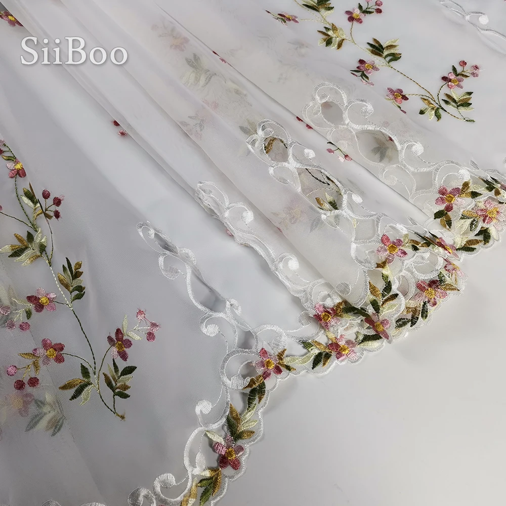 Новинка 2016 модная Цветочная вышивка кружевная полузанавеска эркерная занавеска