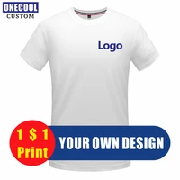 summer men and women t shirt custom logo print personal design embroidery company brand 7 colors onecool