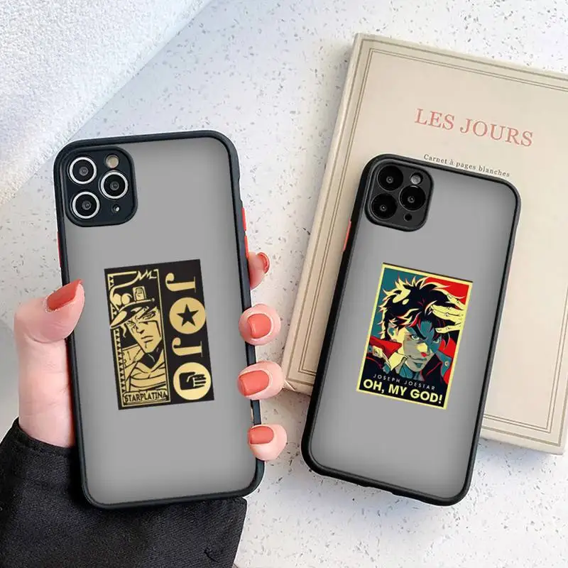 

JOJO ADVENTURE JoJo Anime Phone Case For iphone 12 11 8 7 plus mini x xs xr pro max matte transparent cover