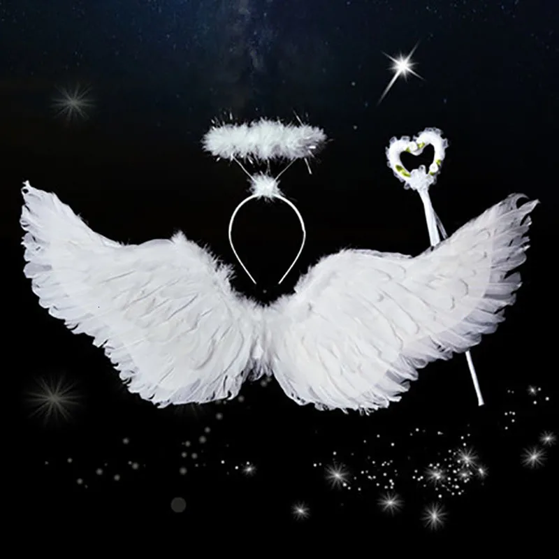 Белое блестящее платье пачка с перьями и Ангелом для девочек на день рождения