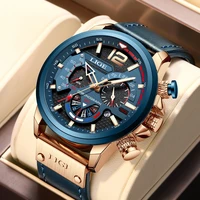 men watch lige top brand luxury leather sport watches for men fashion chronograph quartz man clock waterproof relogio masculino