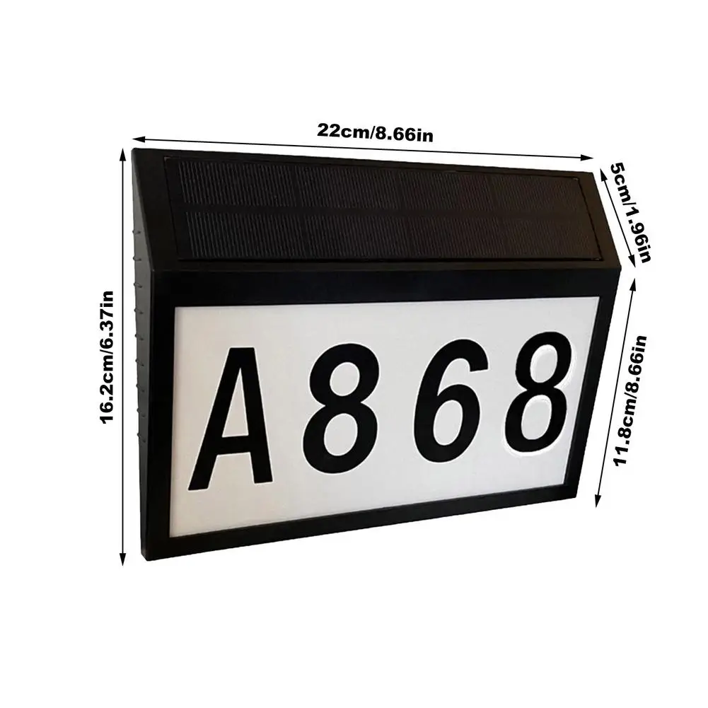 

New Solar LED Lamp House Number Sign Waterproof IP55 Door Address Digits Plate Plaque Mailbox Solar Wall Lamp Doorplate Lamp