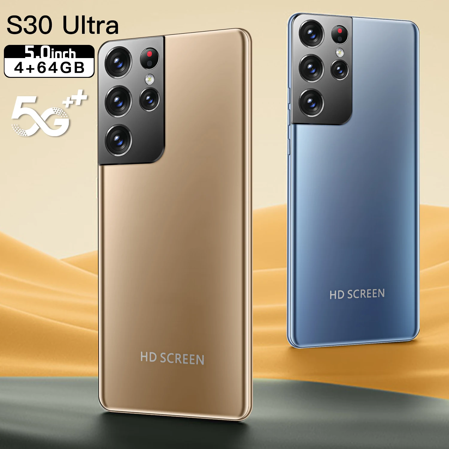 

S30 Ultra 5.0Inch Cellphone 8+16MP Full Screen 3800mAh Battery 4GB+64GB Long Standby Smartphone 2SIM Fingerprint ID Mobile Phone