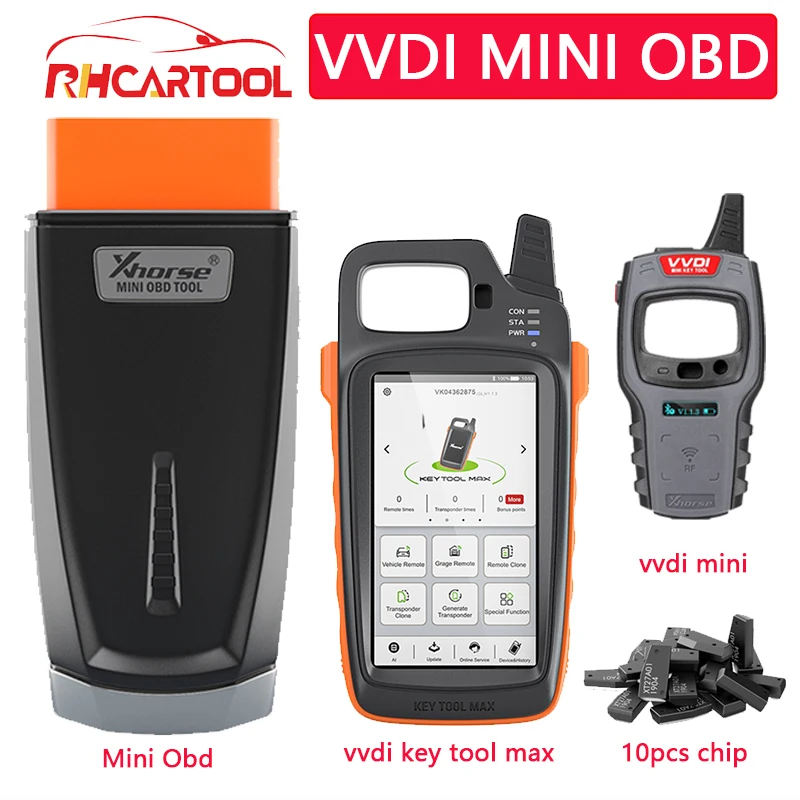 

OBD2 Diagnostic Tool Xhorse VVDI MINI VVDI Key Max Remote and Super Chip XT27A01 Generator Plus Xhorse VVDI MINI OBD Tool