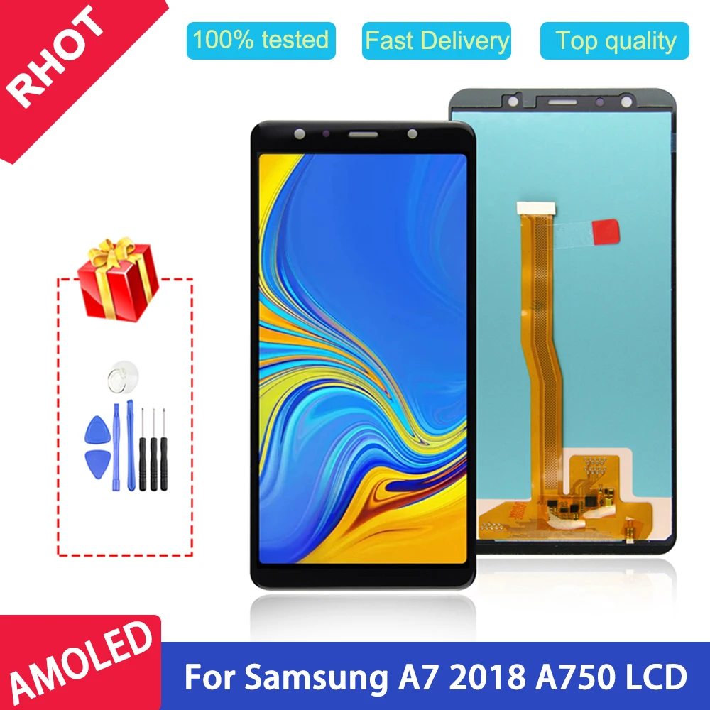 100% протестированный Оригинальный ЖК монитор Super AMOLED для Samsung Galaxy A7 2018 A750 SM A750F
