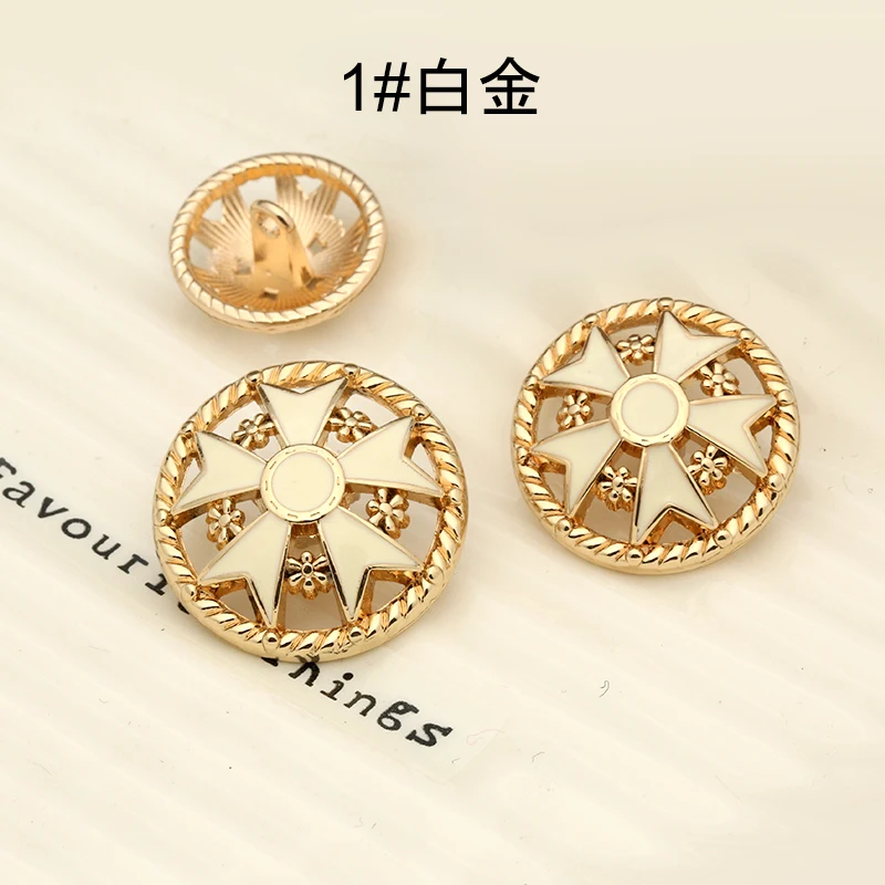 Декоративные пуговицы в виде цветов металлические золотистые черные винтажные