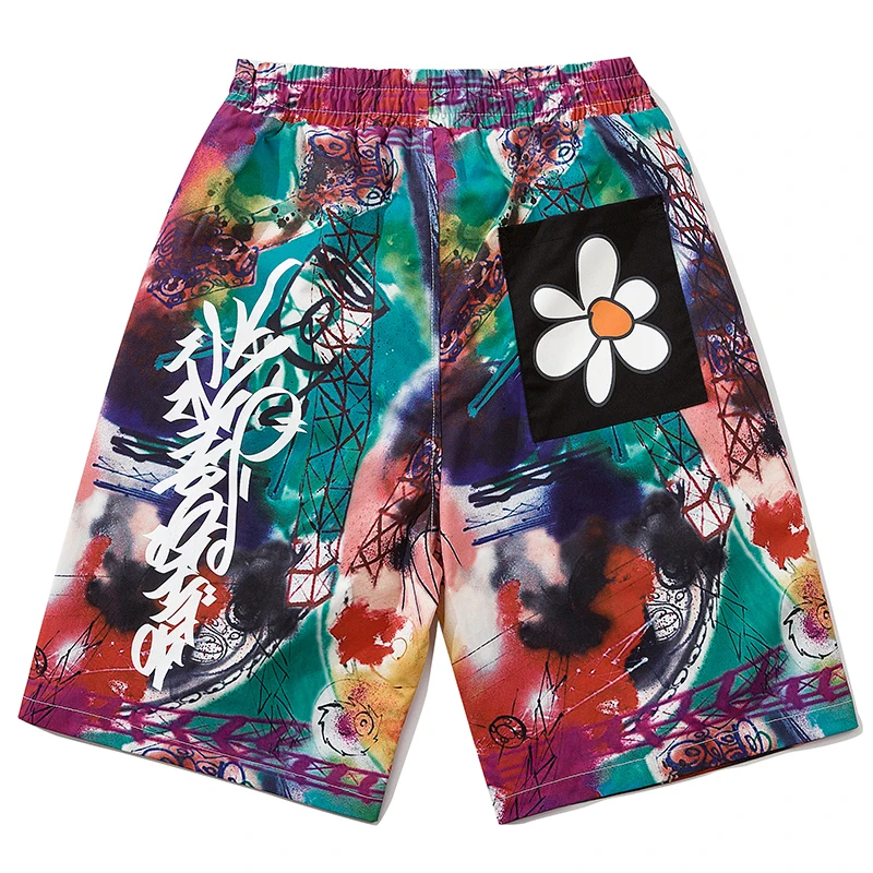 Шорты мужские с принтом граффити уличная одежда в стиле хип-хоп Джоггеры