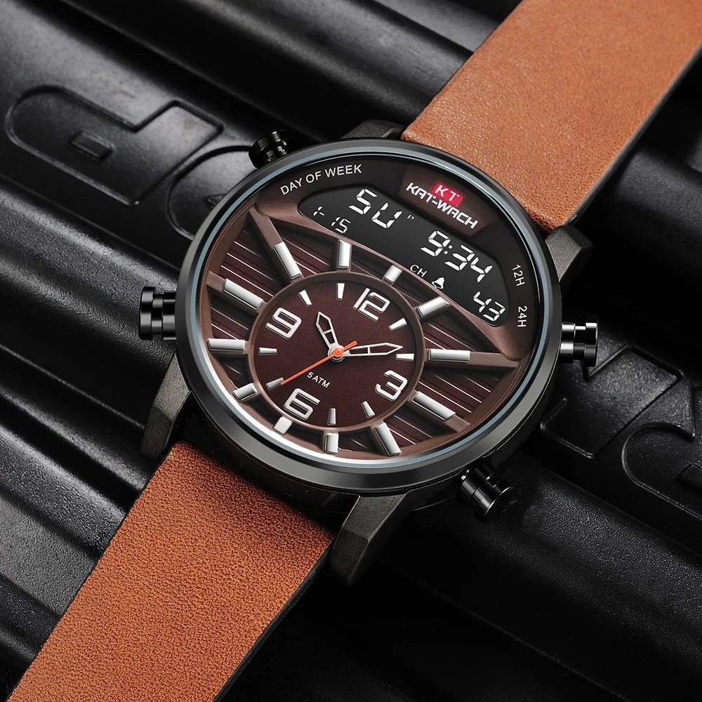 KAT-WACH Fashion Sports Watch Men Military Clock Camouflage Waterproof Week Display Men Watches Digital Watch relogio masculino