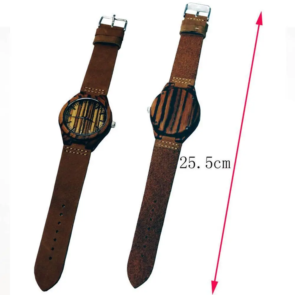 Мужские кварцевые часы с рисунком зебры Деревянный чехол Япония MOVT|Женские