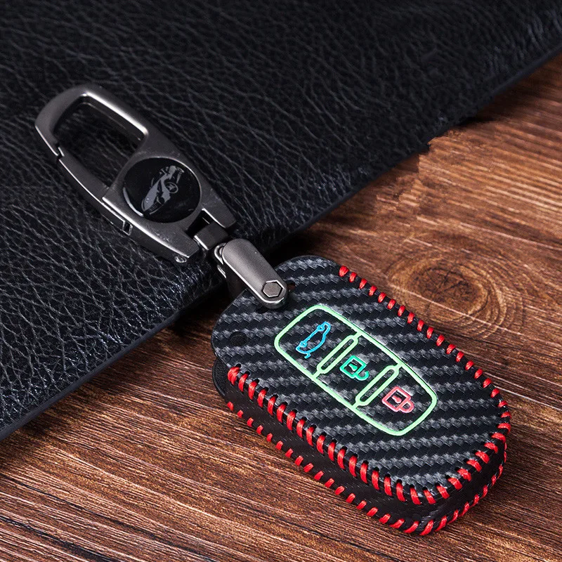 Светящийся чехол из углеродного волокна для ключей автомобиля Hyundai Veracrus вилла 4 с