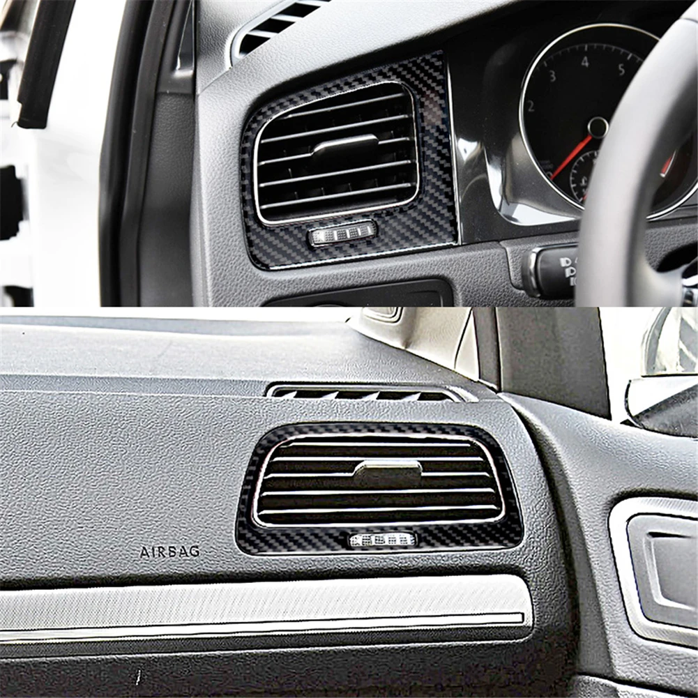 

For Volkswagen VW Golf 7 GTI MK7 2014-2019 Car Accessories 2pcs Car Styling Carbon Fiber Side Air Vent Outlet Cover Trim