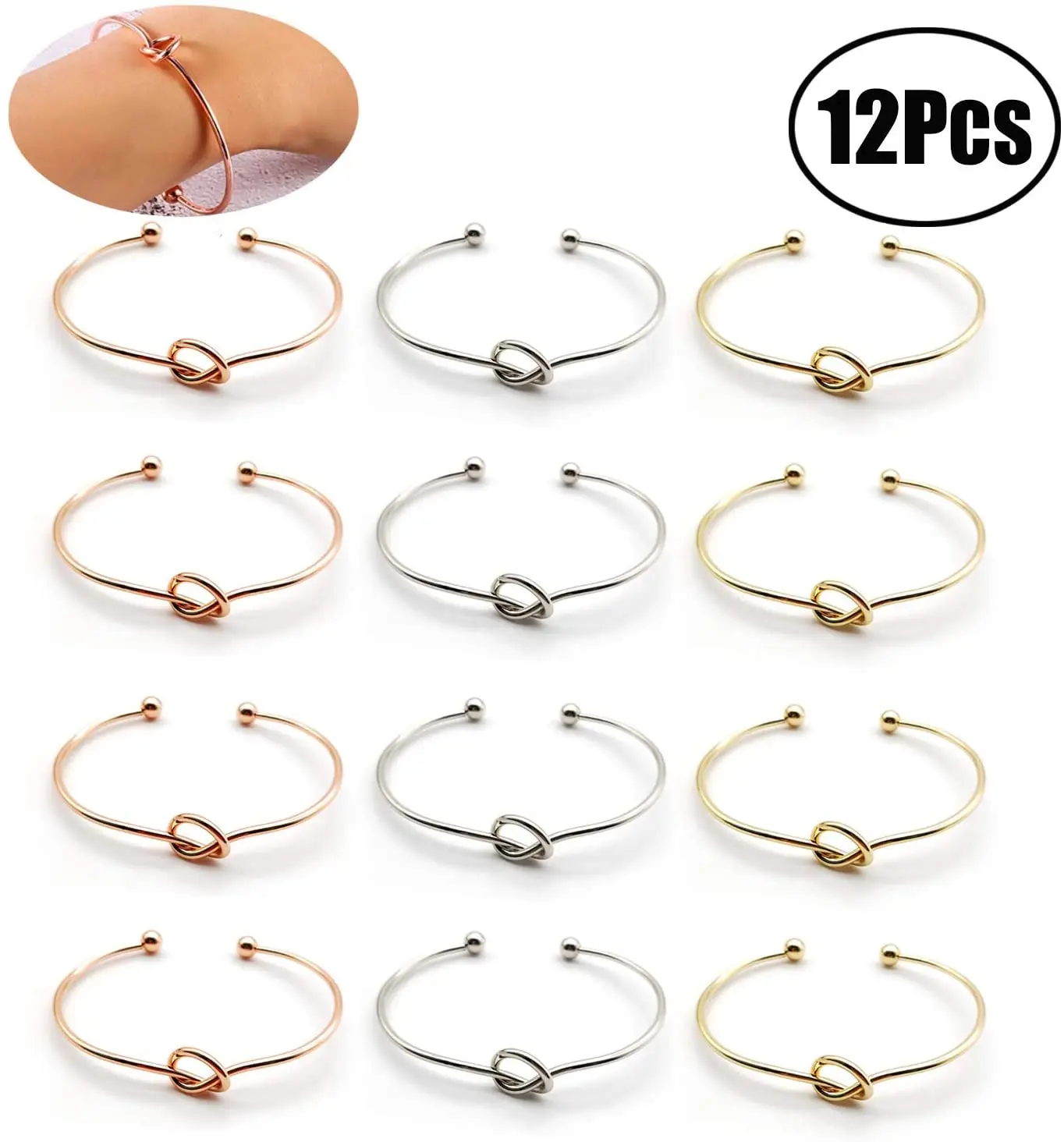 Lvcky 12 шт. браслеты с узлом в форме сердца простые манжеты эластичный браслет для