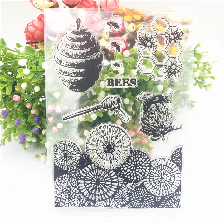 Hot sale Sunflower hive Transparent Clear Stamps / Silicone Seals Roller Stamp for DIY scrapbooking photo album/Card Making | Дом и сад