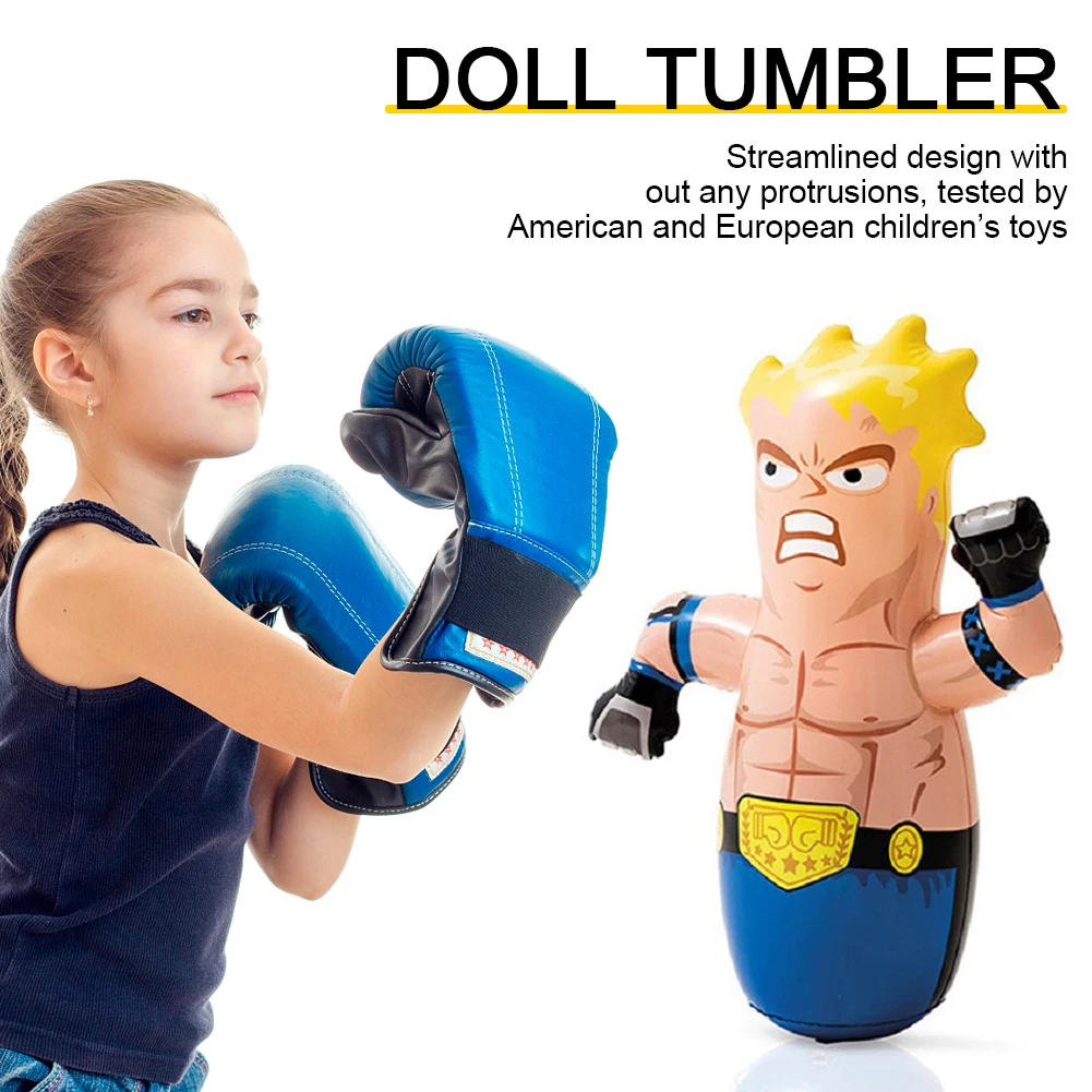 Boxing Inflatable Punching Bag Kids Tumbler Children Games Sport Toys For Boys Girls 5 6 7 8 9 10 Years |