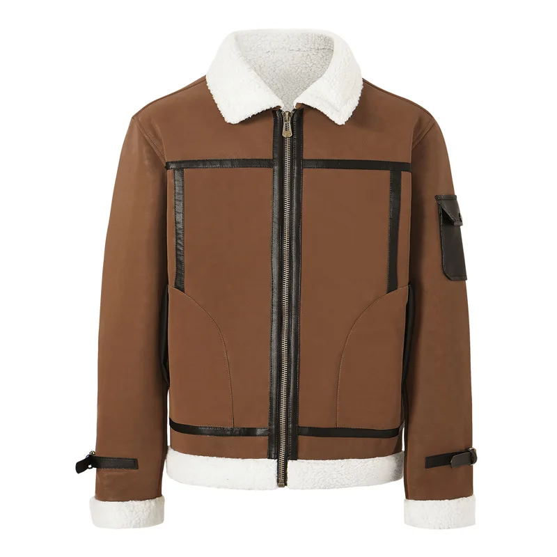 

KB 2020 New High Quality Jacket Men's Street Windbreaker Coat Men Leather Clothing Thick Jacket Fleece Men Casual Jacket PU