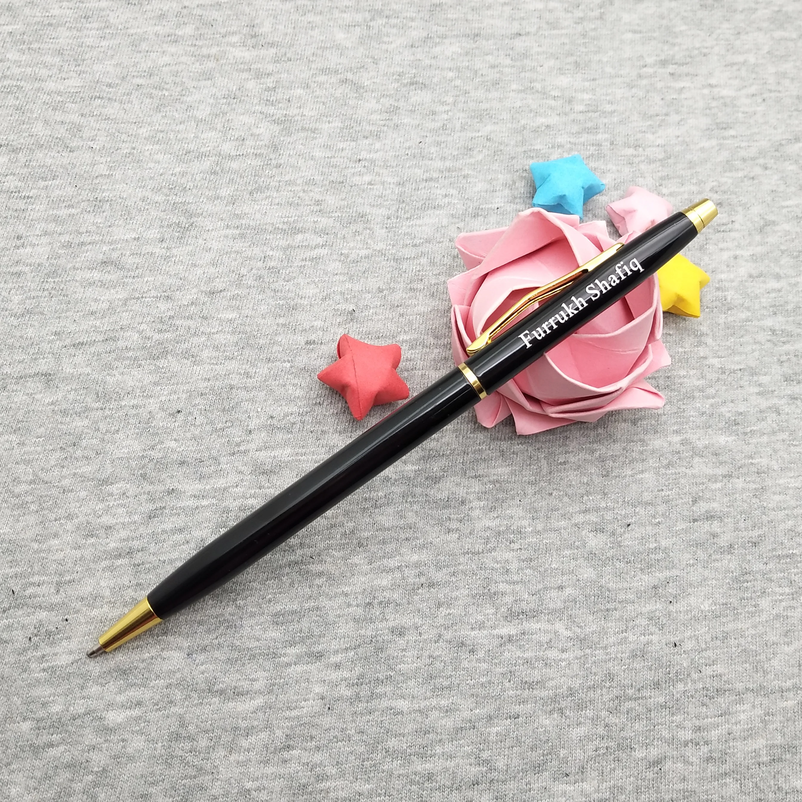 Новый дизайн логотипа гравированные ручки Серебряный и Золотой зажим шариковая