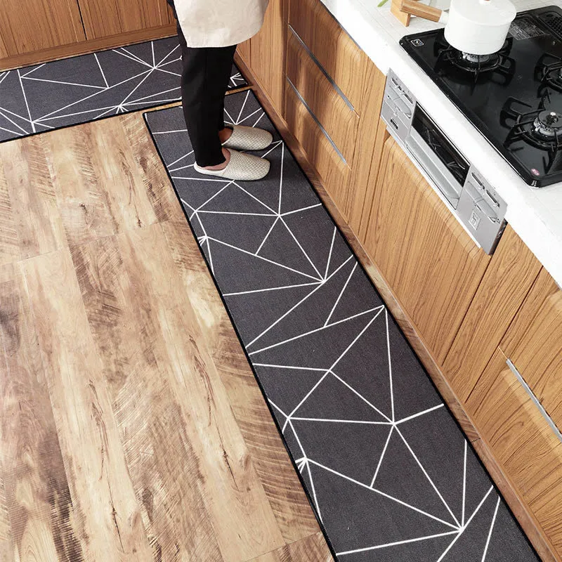 

Nylon Kitchen for Mat Floor Anti Slip Entrance Doormat Plaid Oil Proof Kitchen Carpet Waterproof Bath Rugs Home Decoration