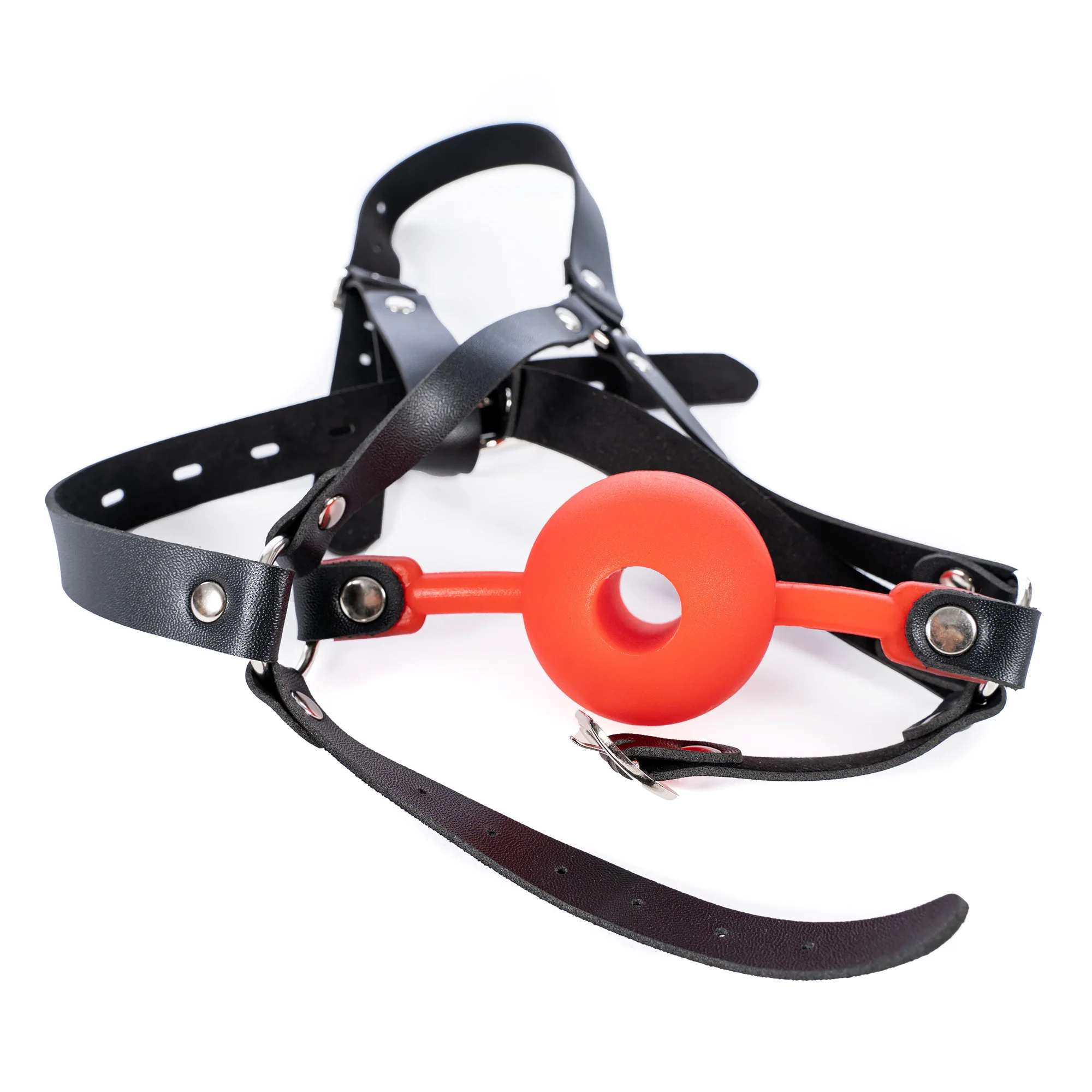 Фетиш фетиш светящийся капюшон и силиконовый кляп для рта с отверстием БДСМ