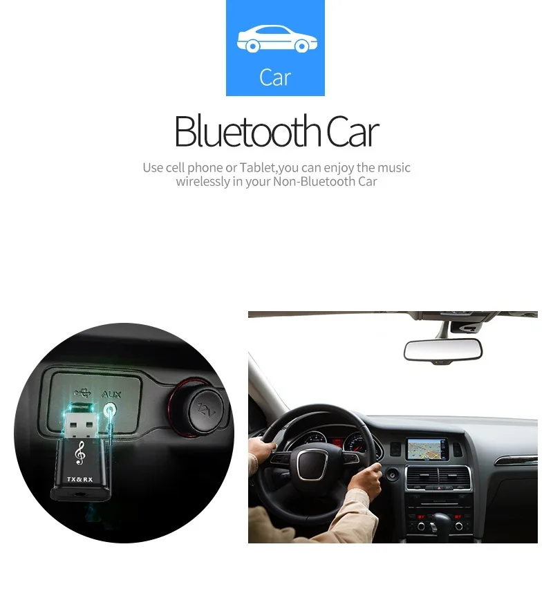 Bluetooth 5 0 аудио передатчик приемник USB адаптер для ТВ ПК автомобиля AUX динамик |