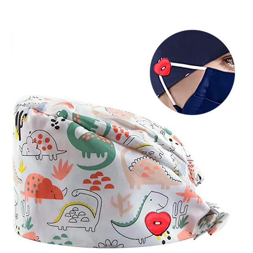 

Men's and women's universal nurse hats fashion non-sweat band printing work nurse hat fluffy headscarf nursing cap X5