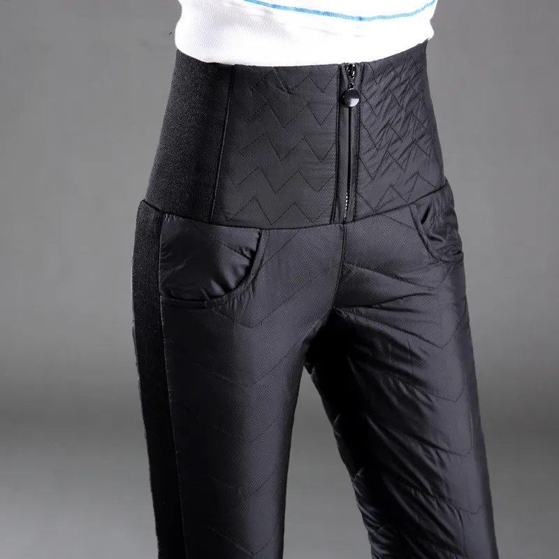 Winter Warm Thicked Down Pants Women High Waisted Slim Skinny Pencil Pants Trousers Streetwear Women Bottoms Pants Female Pants