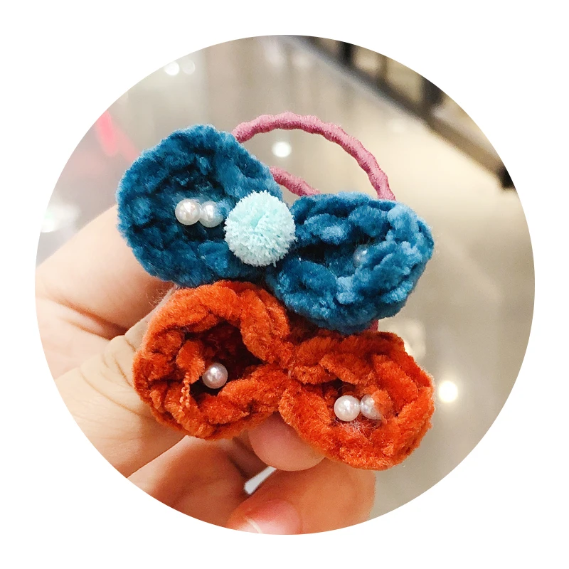 Новинка 2020 детские милые эластичные резинки для волос с бантом и жемчужинами