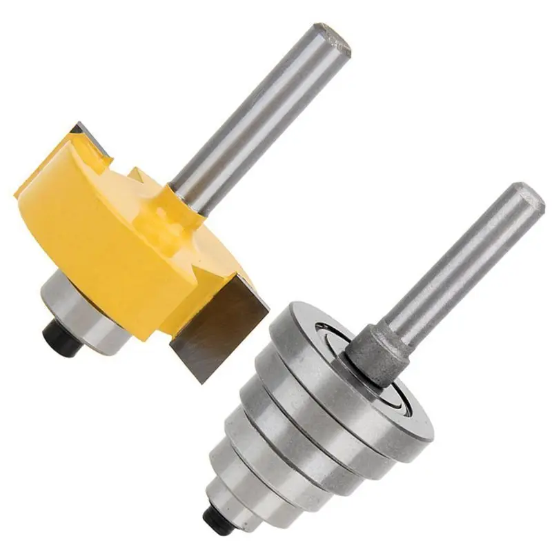 Shank Rabbeting Router Bit 1/4 Inch with 6 Bearings Set for Multiple Depths 1/8 inch 5/16 3/8 7/16 | Инструменты