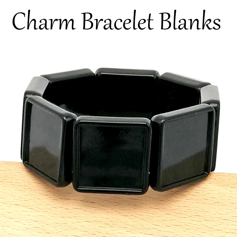 50 шт. 20 мм квадратный пустые браслеты эластичный ободок браслет установка (в
