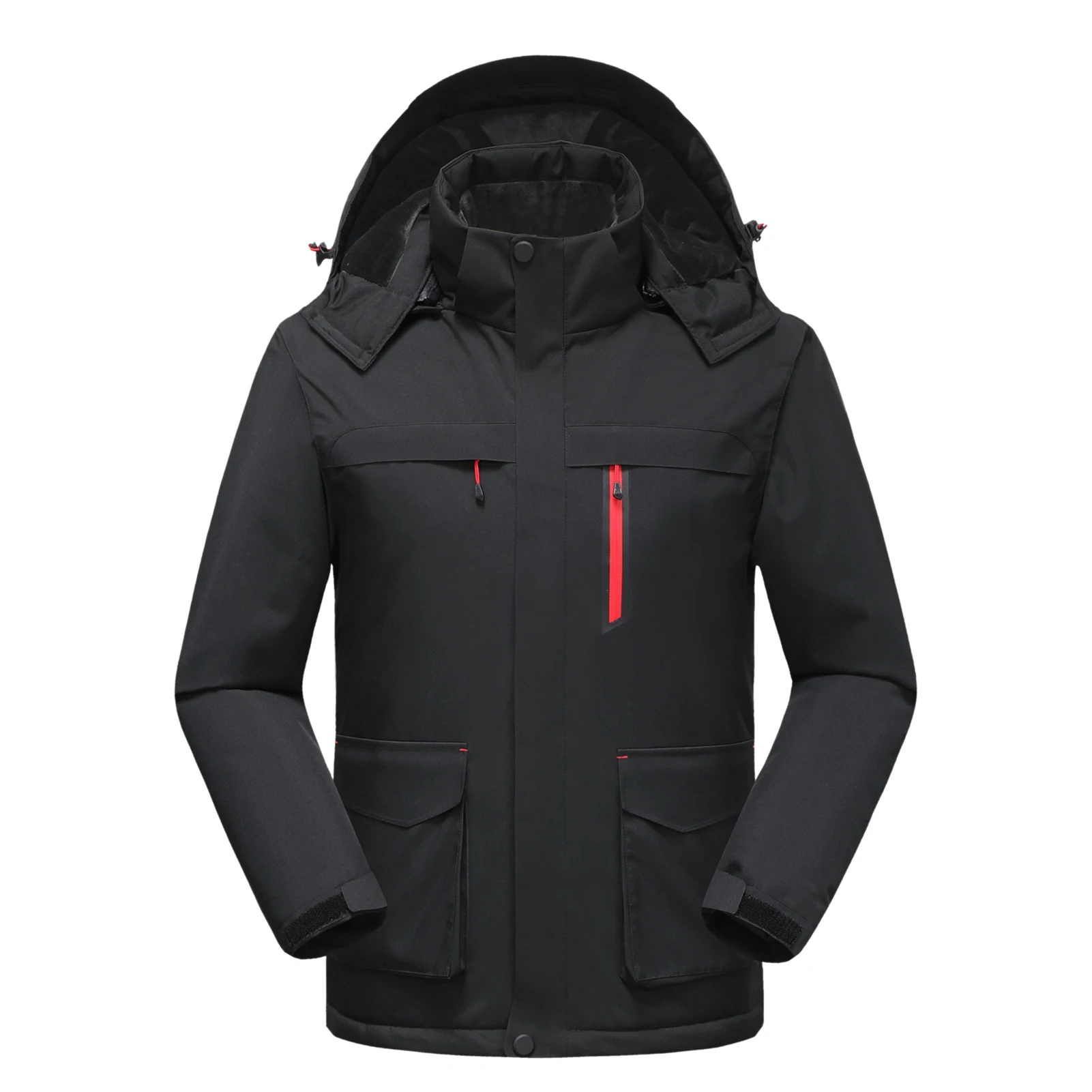 2021 New Heated Jacket with Detachable Hood Winter Warm Heating Jackets Waterproof Rain Coat Windbreaker Clothing Jacket Men