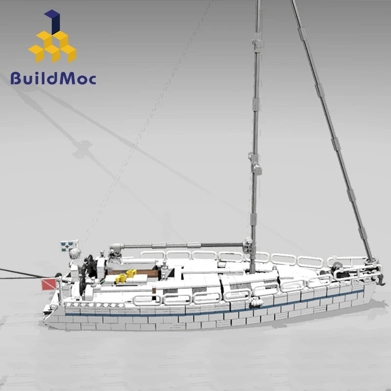 

Buildmoc City Creator Expert Big Fishing Boat City Ship Seagoing Vessel Model Building Blocks Ocean-going Vessel child Toys Gift