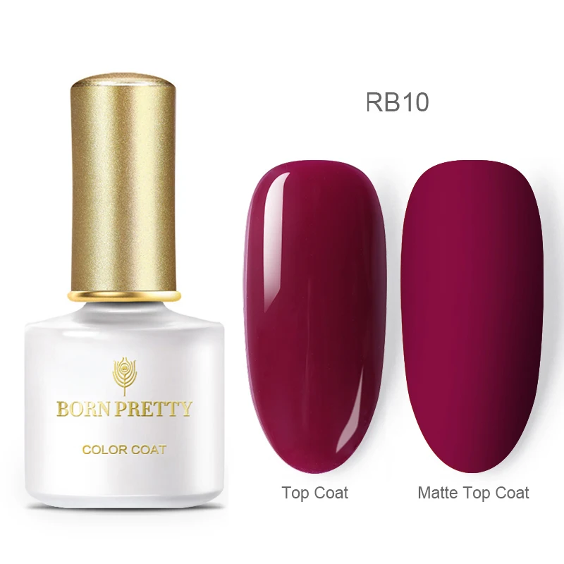 RB10 BORN PRETTY Plum Цветной Гель-лак для ногтей 6 мл замачиваемый Гель-лак для Ногтей Стойкий УФ-гель матовый эффект нужно матовое верхнее покрытие - Цвет: RB10