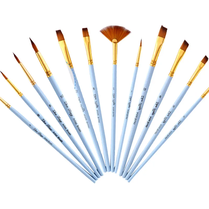 4 шт./компл. матовая Синяя Нейлоновая масляная кисть для рисования ручка разных