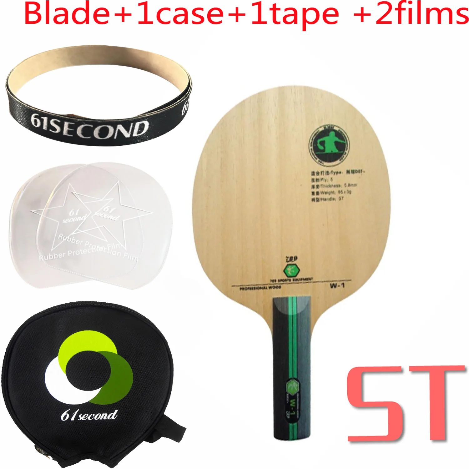 RITC 729 W-1 дружбы W1 W 1 Chop DEF+ Защитная прямая ручка для настольного тенниса пинг-понга - Цвет: ST with Y 1 case